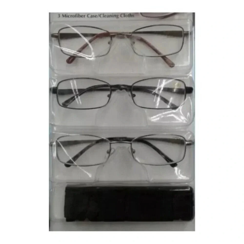 Monel Classic Readers +2.25 3 Pr &‎ Microfiber Cases​​​